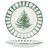 thumbnail of 6x Wald grün Speiseteller Steingut 6 Personen Essteller Weihnachten Streifen