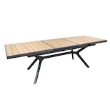 thumbnail of Table de jardin extensible 187/250 cm en aluminium et effet bois