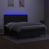 thumbnail of vidaXL Boxspringbett mit Matratze & LED Schwarz 180x200 cm Stoff