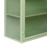 thumbnail of Wandschrank Sideboard mit Glastüren 60x70x23 cm Mintgrün, 2 Türen, 3 Ebenen, abnehmbarer Einlegeboden, Metall + Hartglas