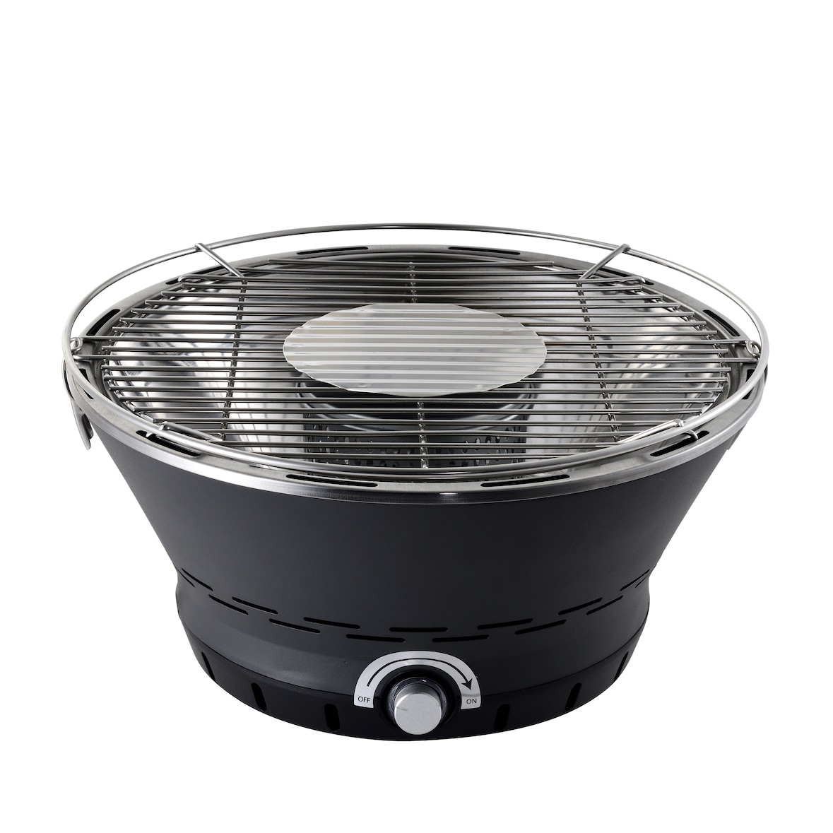 BERGNER Barbecue da tavolo a carbone con ventola elettrica - Griglia in acciaio inox e corpo esterno in acciaio sempre freddo - Linea BBQ Lovers