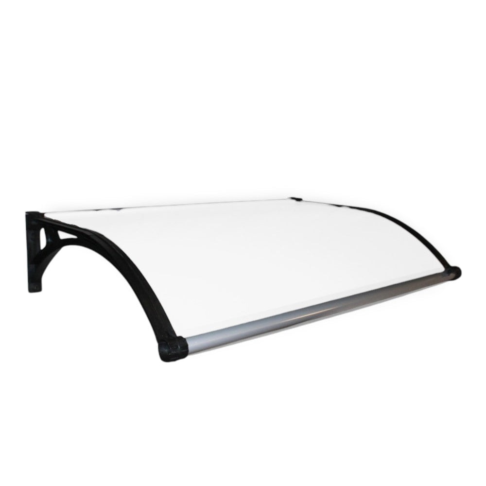 Pensilina tettoia bianca con illuminazione led e pannello solare per autoricarica Torradora - 100x120 cm Trasparente