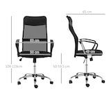 thumbnail of HOMCOM Silla de Oficina Giratoria Ergonómica Sillón de Escritorio de Malla con Ruedas de PVC Respaldo Alto Carga 120kg Negro