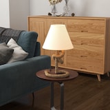 thumbnail of HOMCOM lámpara de mesa LED con base de metal cuerda de lino y pantalla de tela bombilla E27 de max.40W luces de blanco cálido Ø28x45,5 cm