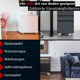 thumbnail of PRIOstahl Transportrollen 50mm Graue Rollen 2 Lenkrollen + 2 Bremsrollen Möbelrollen Spurlos & Leise