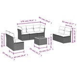 thumbnail of vidaXL 8-tlg. Garten-Sofagarnitur mit Kissen Grau Poly Rattan