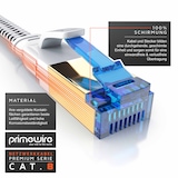thumbnail of Primewire Flachbandpatchkabel CAT 8 mit Baumwollummantelung - Gigabit Ethernet LAN Kabel - 40 Gbit/s - S/FTP PIMF Schirmung - Netzwerkkabel - 15m