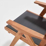 thumbnail of Sillón reclinable de madera de eucalipto con reposapiés negro