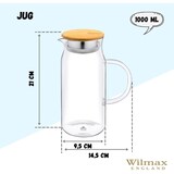 thumbnail of Wilmax Borosilikat Glas Krug mit Bambusdeckel, 1000ml