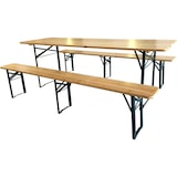 thumbnail of Set Birreria Tavolo + 2 Panche 80x220 cm in Legno Naturale Richiudibile Salvaspazio fino a 10 persone