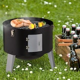thumbnail of Relaxdays Smoker 3in1, zum Grillen, Räuchern & Garen, Thermometer & Luftabzug, BBQ Räuchertonne: ∅ 40 cm, Stahl, schwarz