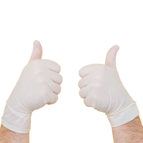 Commerline 500 Stück M Latex Einweghandschuhe Einmalhandschuhe Puderfrei Weiß