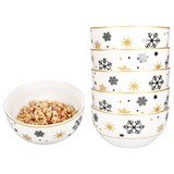 thumbnail of 6x Stars schwarz & gold Müslischale 450ml Steingut Dessert-Bowl Weihnachten