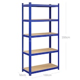 thumbnail of Helloshop26 - Étagère charge lourde métallique 200 x 100 x 50 cm 5 niveaux charge totale 875 kg (175 kg/niveau) étagère de rangement 12_0002716