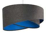 thumbnail of Lámpara colgante BRANDO moderna doble pantalla gris-azul terciopelo 1x E27 hasta 60W LE47348