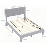 thumbnail of COSTWAY Estrutura de Cama para Colchão de 200 x 140 cm, Estrutura de Cama de Casal Acolchoada de Veludo, Cinza(Cross Shape, M)