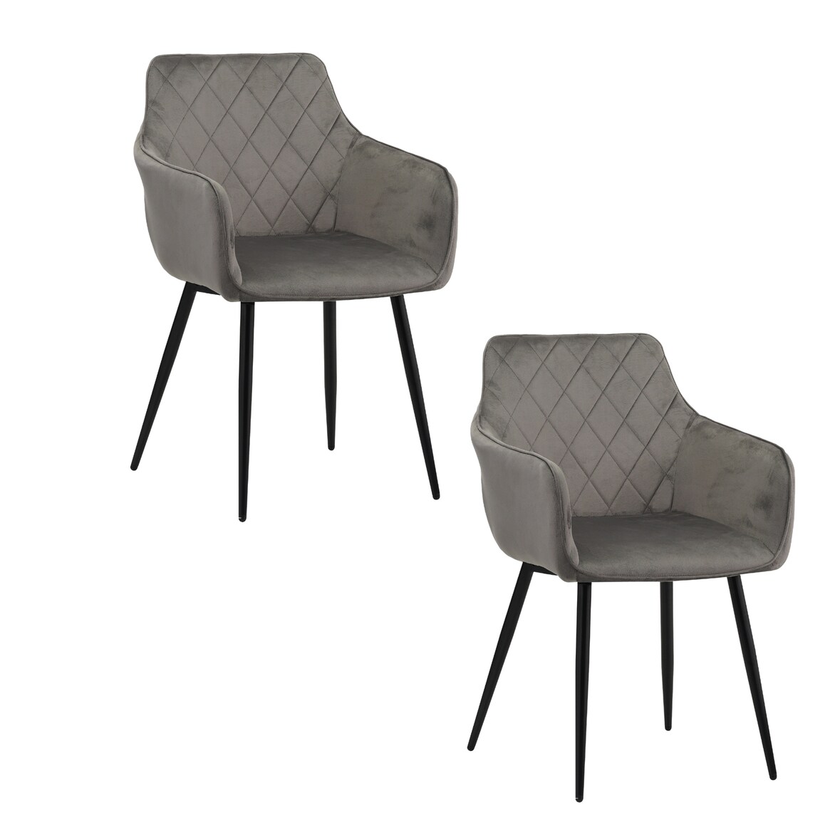 ALBATROS Esszimmerstühle 2er Set SALO, Grau - Modern und Stilvoll, bequemer Polsterstuhl - Eleganter Küchenstuhl, Stuhl Esszimmer