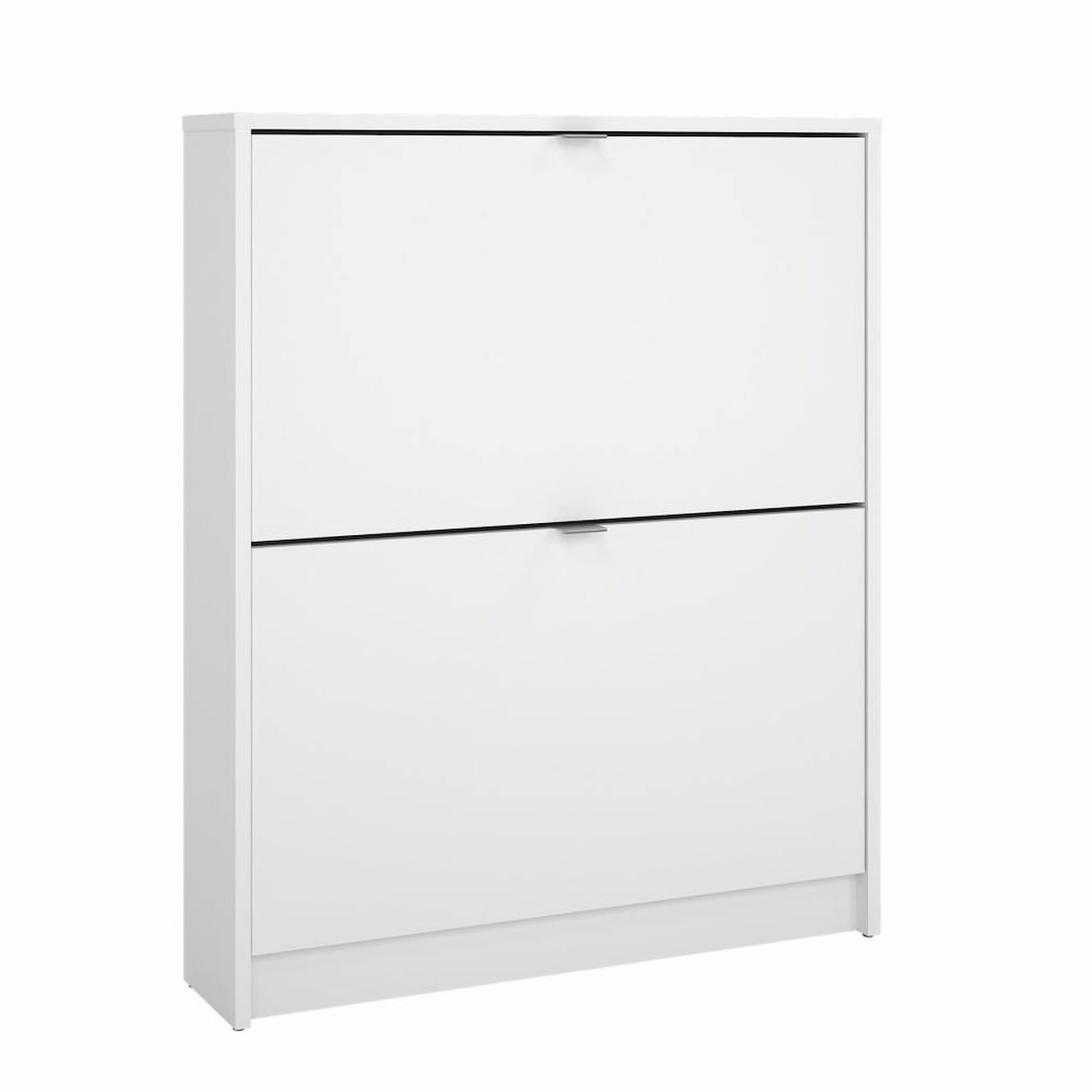 WellHome - Zapatero Abatible de Madera con 2 Compartimentos en color Blanco 71 x 17 x 86 cm - Adaja