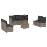thumbnail of vidaXL 8-tlg. Garten-Sofagarnitur mit Kissen Grau Poly Rattan