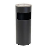thumbnail of Abfalleimer mit Aschenbecher 30 L Schwarz Metall pulverbeschichtet Mülleimer Aschenbecher 2 in 1