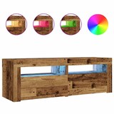 thumbnail of Tables de chevet 2 pcs avec LED vieux bois 60x35x40 cm