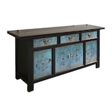 thumbnail of OPIUM OUTLET Möbel Kommode Schrank Sideboard Hochzeitsschrank 34372-5 schwarz-türkis asiatisch chinesisch orientalisch Holz