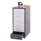 thumbnail of Rollcontainer Housten | HxBxT 69x28x41cm | 6 Schubladen | Dunkelgrau Weiß-Dunkelgrau | Schubladenschrank Stahlschrank