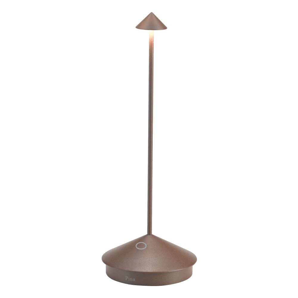 Pina Pro Corten LED tafellamp oplaadbaar en dimbaar draadloos Zafferano
