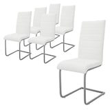 thumbnail of ML-Design – Esszimmerstühle 6er Set – Weiß Kunstleder | Schwingstuhl mit hoher Rückenlehne, ergonomisch, Metallgestell
