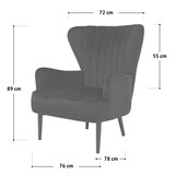 thumbnail of SVITA ARTHUR Sessel Relaxsessel Ohrensessel Modern Gepolstert Stoff Creme