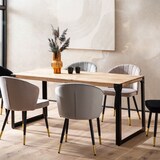 thumbnail of Esszimmertisch 160x80x76 cm Akazie Massivholz Metall Esstisch Industrial, Küchentisch mit Metallbeinen, Holztisch Groß, Speisetisch Esszimmer