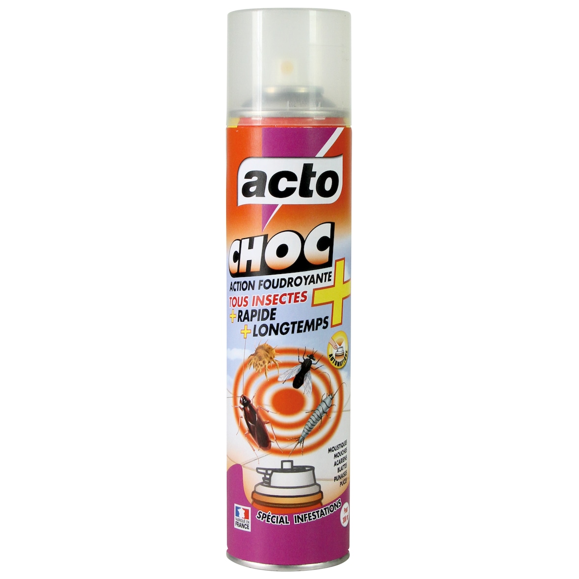 ACTO aérosol choc "action foudroyante" - grand format - Aérosol auto-diffusant 200 ml