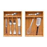 thumbnail of Relaxdays Besteckkasten, HxBxT: 4,5x25,5x34cm, Bambus, 5 Fächer, Besteckeinsatz/Schubladenorganizer, natur