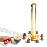 thumbnail of Intirilife Kaffee Kapselhalter kompatibel mit Nespresso Kapseln (40 Stück) aus Eisen in Gold - 11.5 x 37.5 cm - 360 Grad Rotierbarer Kapselständer