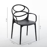 thumbnail of Set de 6 chaises en polypropylène avec fibre de verre, empilables pour extérieur et jardin, bar et restaurant, cuisine design moderne -Charlotte- Noir
