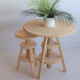 thumbnail of WellHome - Drehbare Tisch aus Kiefernholz, lackiert 59,5x59,5x65 cm