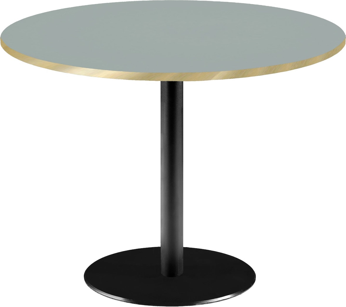 RestooTab - Tisch Rome XL Ø120cm Dekor Grau medio Kanten messingfarben