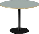 thumbnail of RestooTab - Tisch Rome XL Ø120cm Dekor Grau medio Kanten messingfarben