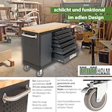 thumbnail of Werkstattwagen DELUXE 6 Schubladen + Tür unbestückt mit massiver Arbeitsplatte Anthrazit/grau
