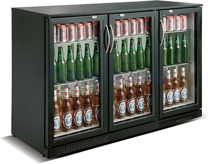 Gastro Flaschenkühlschrank Getränkekühlschrank Kühlschrank 338 L 3 Flügeltüren 2/10°C