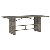 thumbnail of vidaXL Gartentisch mit Glasplatte Grau 190x80x75 cm Poly Rattan