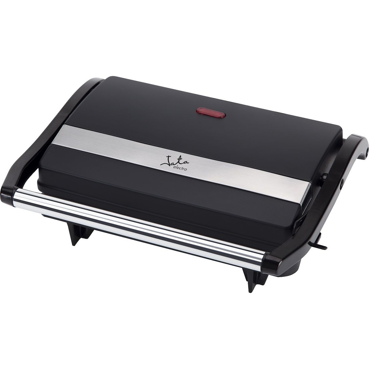 Grill de asar doble Jata GR259 con placas de 230 x 145 mm. Placa superior basculante. Recubrimiento antiadherente. Presión de asado uniforme. 700 W