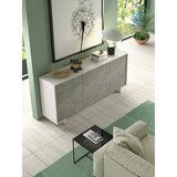thumbnail of Dmora Credenza Davallon, Madia da salotto, Buffet da soggiorno a 3 ante e 1 cassetto, 100% Made in Italy, 170x42h78 cm, Bianco e Cemento