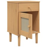 thumbnail of vidaXL Nachttisch SENJA Rattan-Look Braun 40x35x65cm Massivholz Kiefer