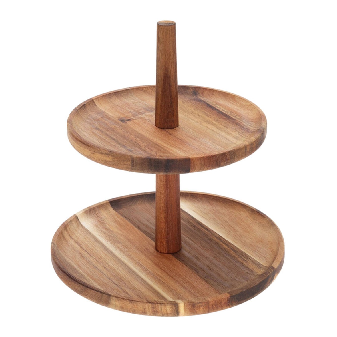 WellHome - 2-laags voedselstandaard van acaciahout 23x23 cm