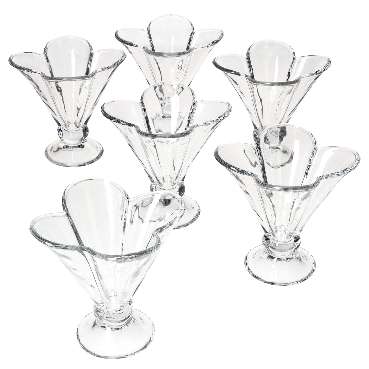6er Set Klover Eisbecher mit Fuß - 41334