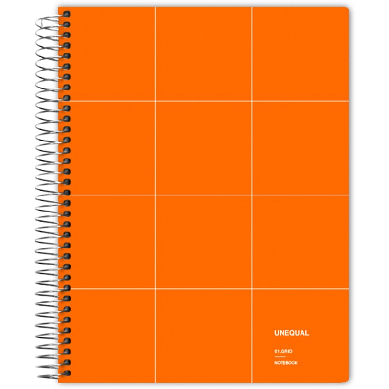 Cadernos de capa dura A4 grelha de 5 mm Unequal Grid laranxa
