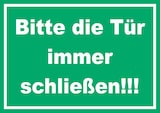 thumbnail of Schild Bitte die Tür immer schließen grün-weiss A2 Rückseite selbstklebend