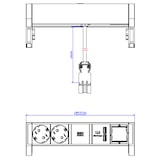 thumbnail of BACHMANN DESK2 2x Schutzkontakt 1x USB-Charger 1x ABD GST18, weiß