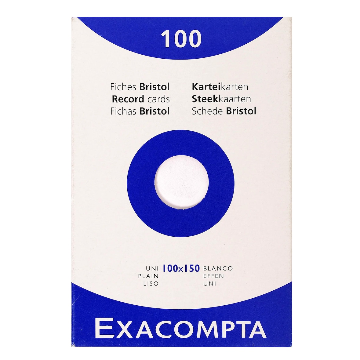 Exacompta 13302E 10x Karteikarten 100er 100x150 blaco weiss